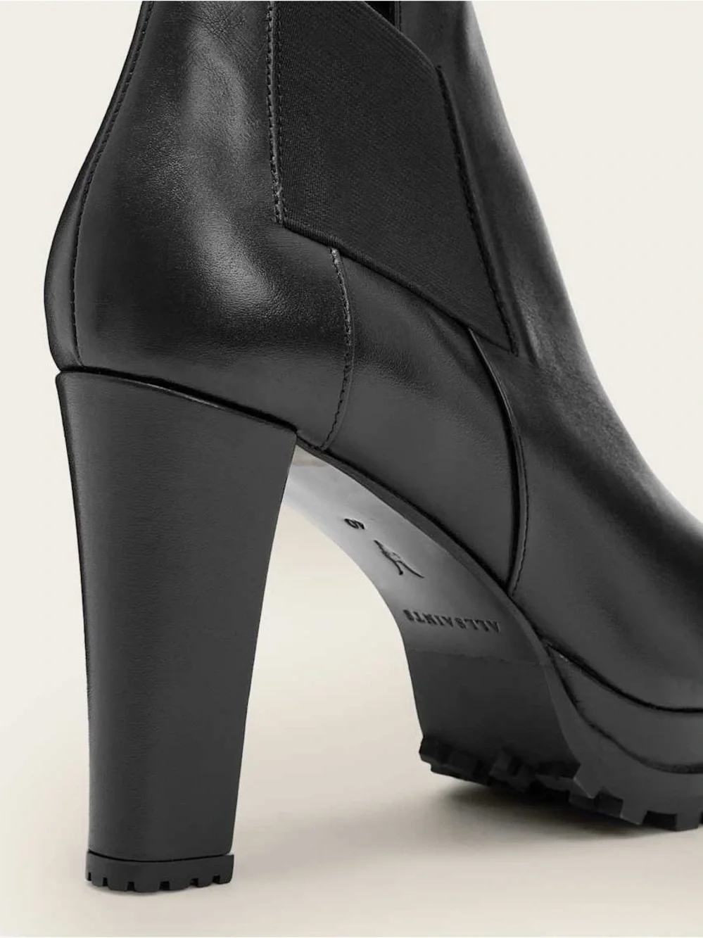 All Saints Sarris Leather Ankle Boots in Black